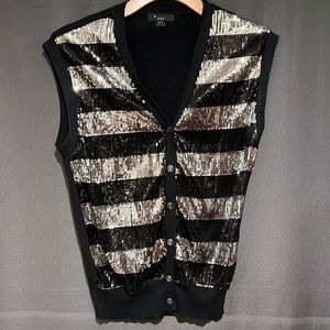 XXI (Forever21 vintage) black and silver button vest